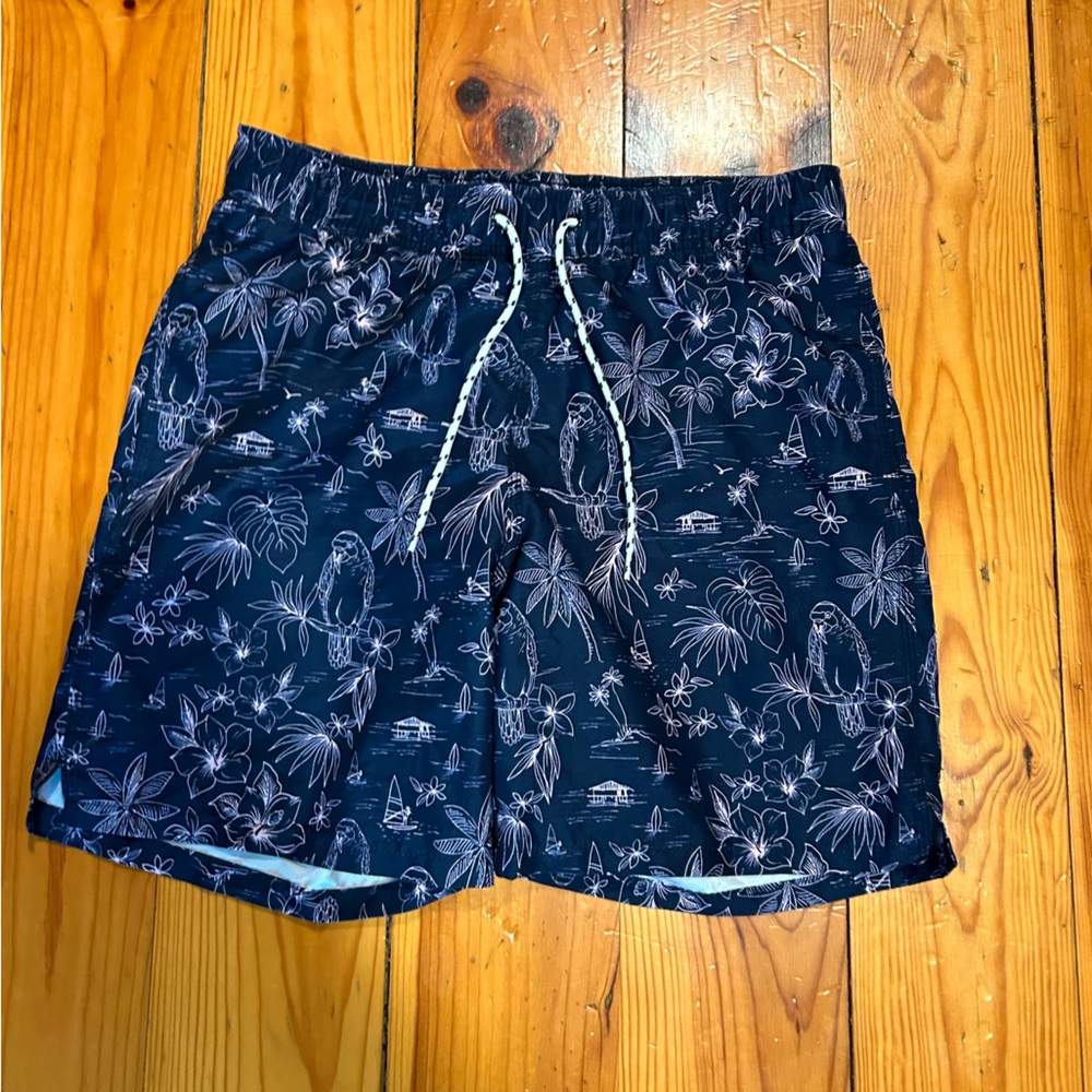 Men’s Swimwear Shorts Small Blue Pattern
